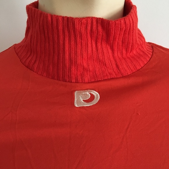 🔴 Vtg orange Zara turtleneck short sleeved top - Picture 1 of 8
